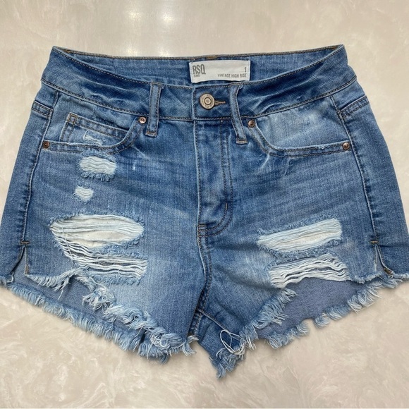 RSQ High Rise Jean Shorts Button Fly Size 1 - Picture 14 of 14